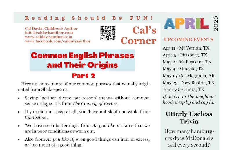 April 2026 Newsletter Top